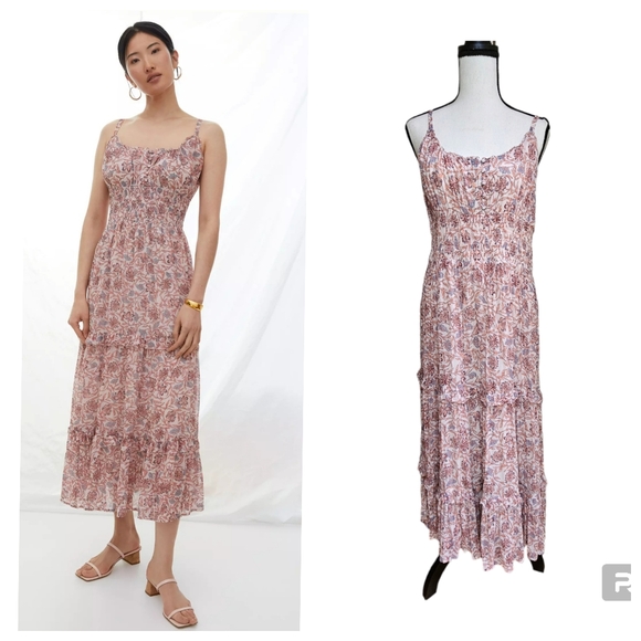 Anthropologie Dresses & Skirts - Anthropologie Rosebud Ruffled Midi Dress Size L